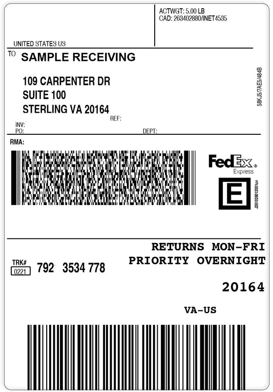 FedEx Return Labels (peel & stick)